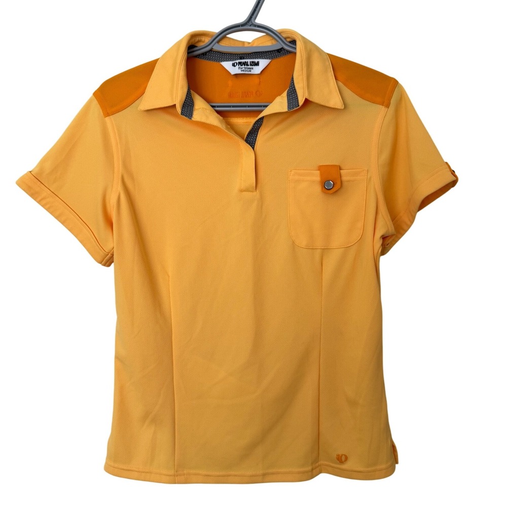 Pearl Izumi Cycling Polo Shirt Women's Medium Orange‎ Performance Bike Top